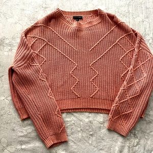 Pink quilted crop stop sweater